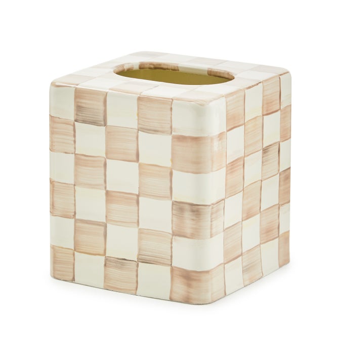 Mocha Check Boutique Tissue Box Cover