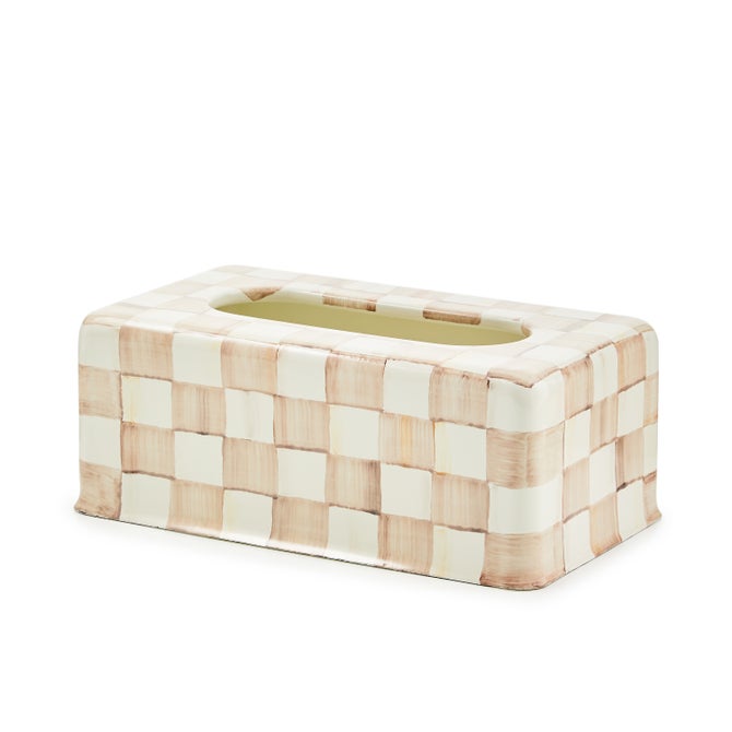 Mocha Check Standard Tissue Box Cover - Thumbnail 2