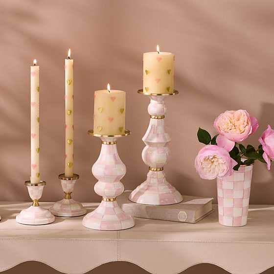 Rosy Check Large Pillar Candlestick