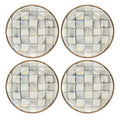 Sterling Check Appetizer Plates, Set of 4