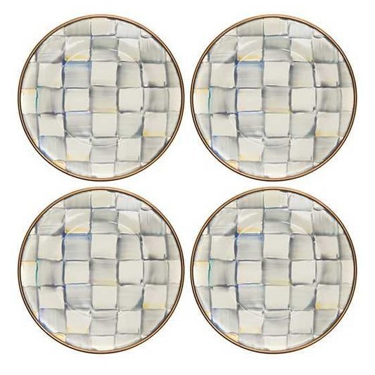 Sterling Check Appetizer Plates, Set of 4