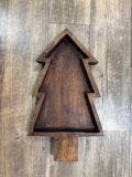Dark Wood Christmas Tree Tray