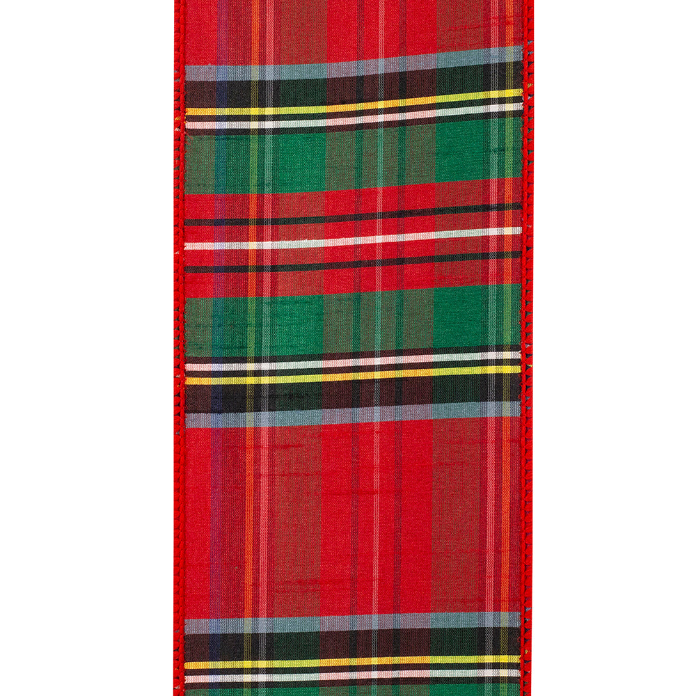 Alford Plaid Wired Edge Ribbon 4in
