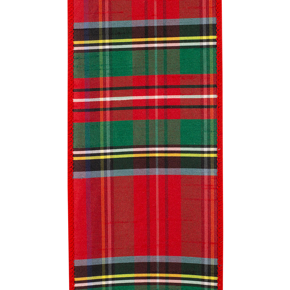 Alford Plaid Wired Edge Ribbon 4in