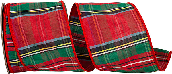 Alford Plaid Wired Edge Ribbon 4in