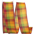 Fall Check Wired Edge Ribbon