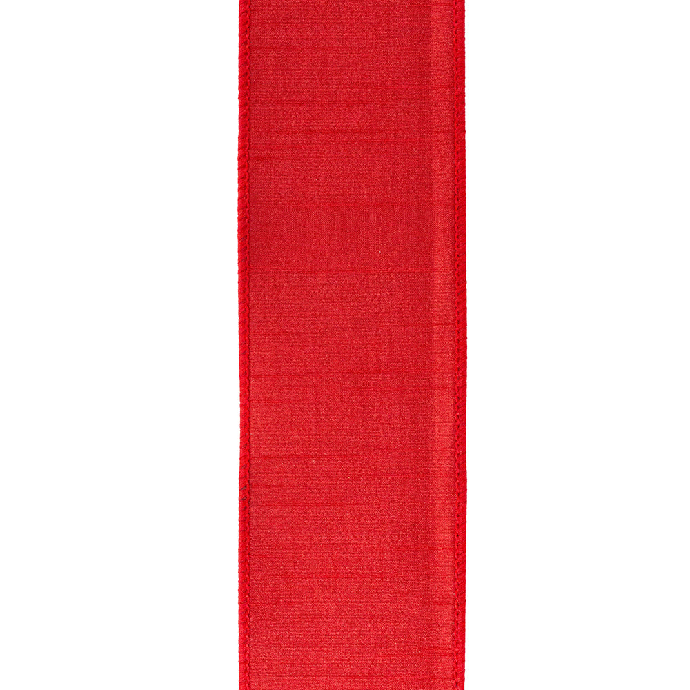 Red Plush Velvet Wired Ribbon 2.5in