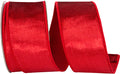 Red Plush Velvet Wired Ribbon 2.5in