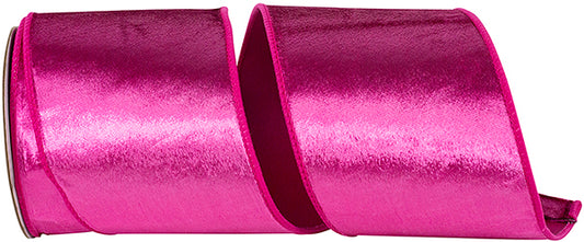 Fuchsia Velvet Wired Ribbon