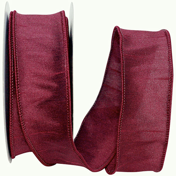 Burgundy Dupioni Ribbon 1.5in