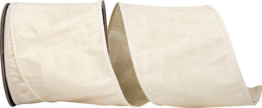 Ivory Wired Ribbon 4"