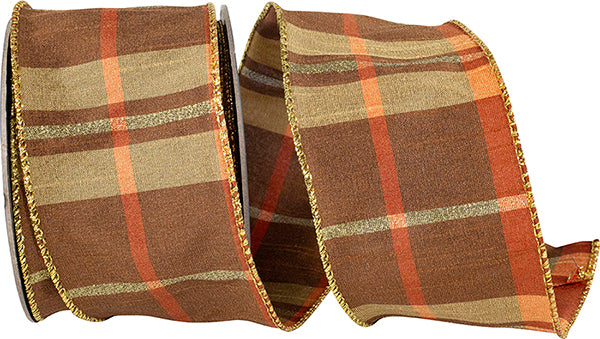 Plaid Mary Dupioni Ribbon 2.5in