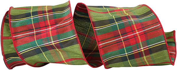 Greensboro Plaid Wired Ribbon 4in