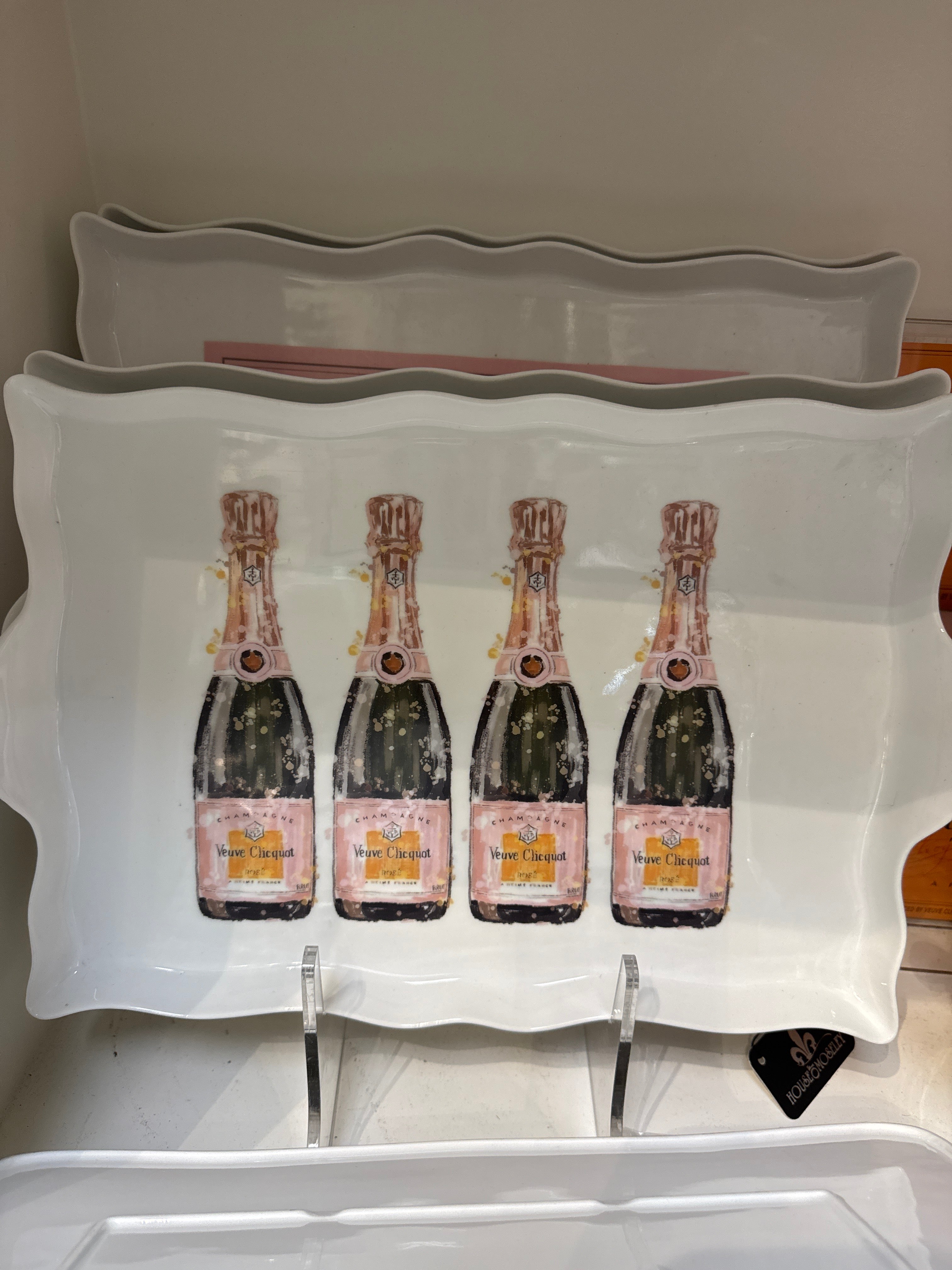 Large Scallop Tray 4 Bottles Rose