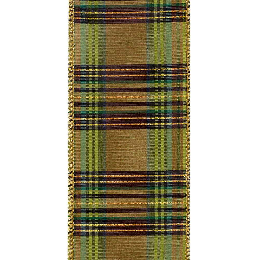 Moss Grandisimo Plaid Wired Ribbon 2.5in