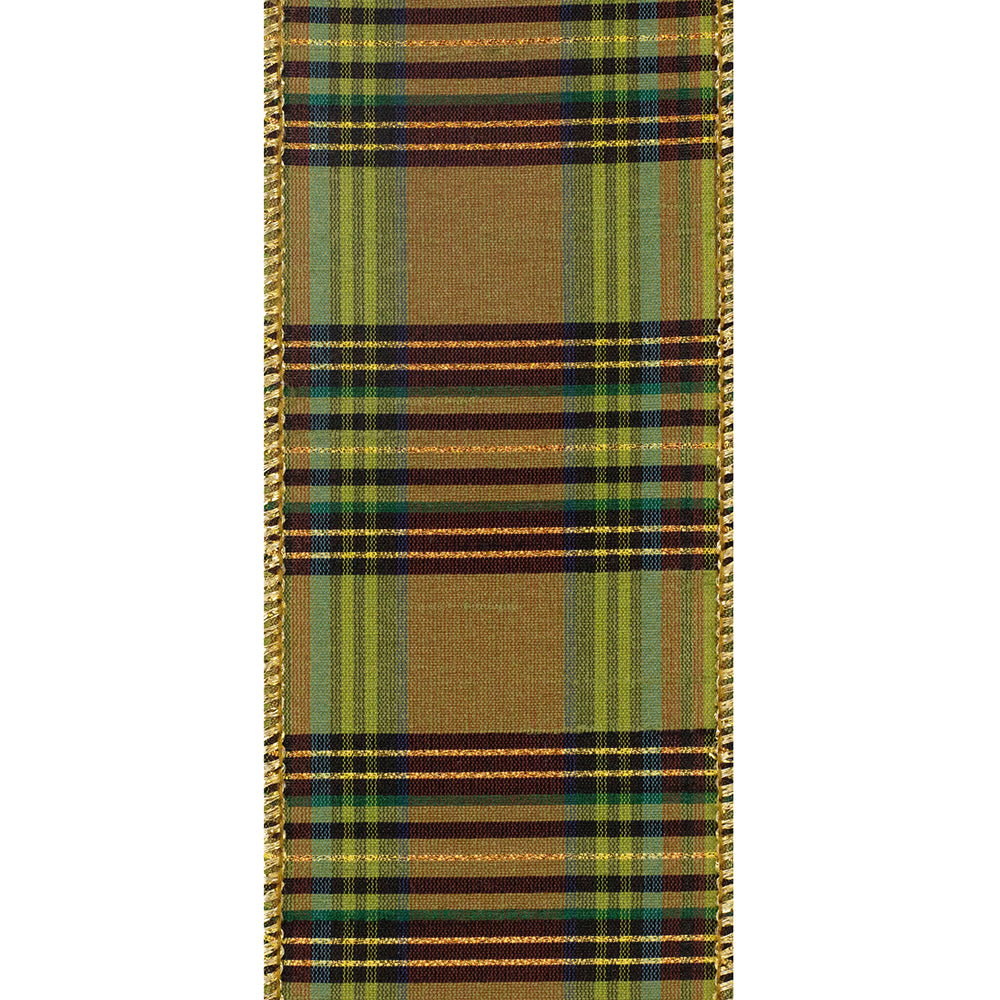 Moss Grandisimo Plaid Wired Ribbon 2.5in