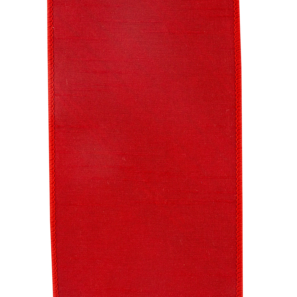 Plaid Luxe Red Wired Ribbon 4in