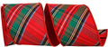 Plaid Luxe Red Wired Ribbon 4in