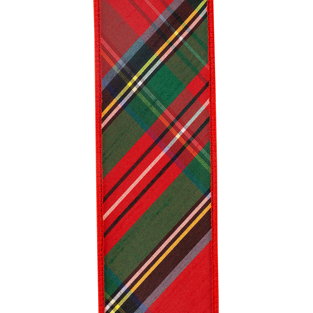 Plaid Luxe Red Wired Ribbon 2.5in