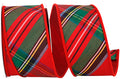 Plaid Luxe Red Wired Ribbon 2.5in