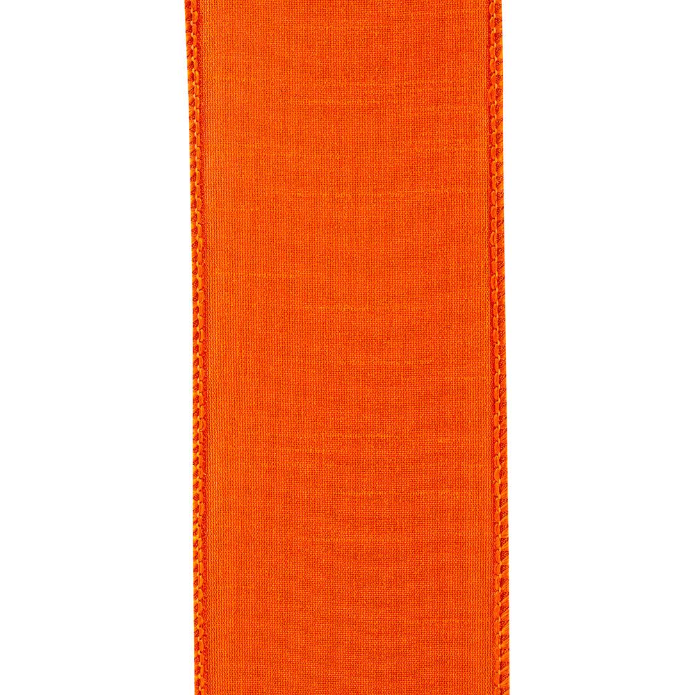 Tangerine Dupioni Flame Ribbon 2.5in