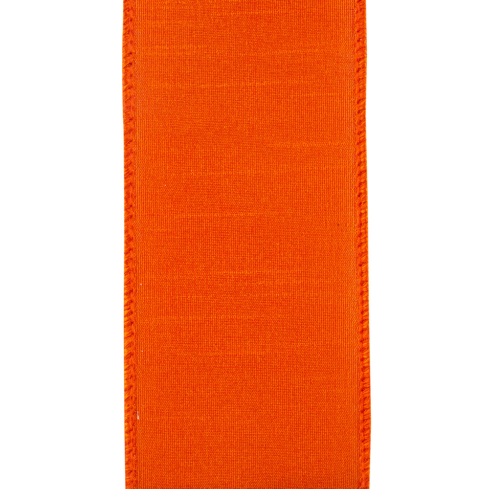 Tangerine Dupioni Flame Ribbon 2.5in