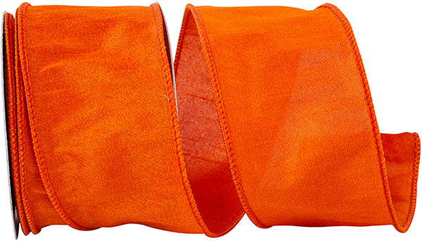 Tangerine Dupioni Flame Ribbon 2.5in