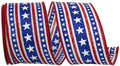 Stars & Glitter Stripes Wired Edge 2.5"