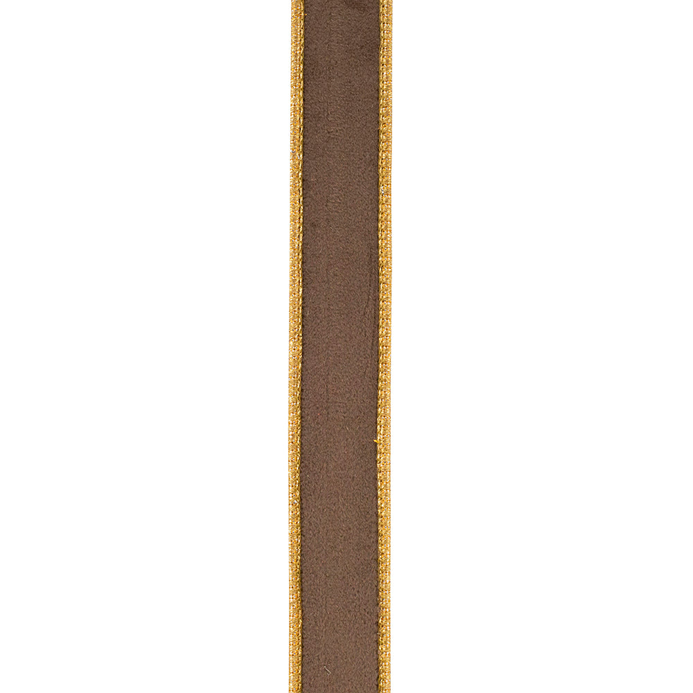 Velvet Touch Brown & Gold Ribbon 1in