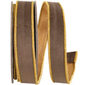 Velvet Touch Brown & Gold Ribbon 1in