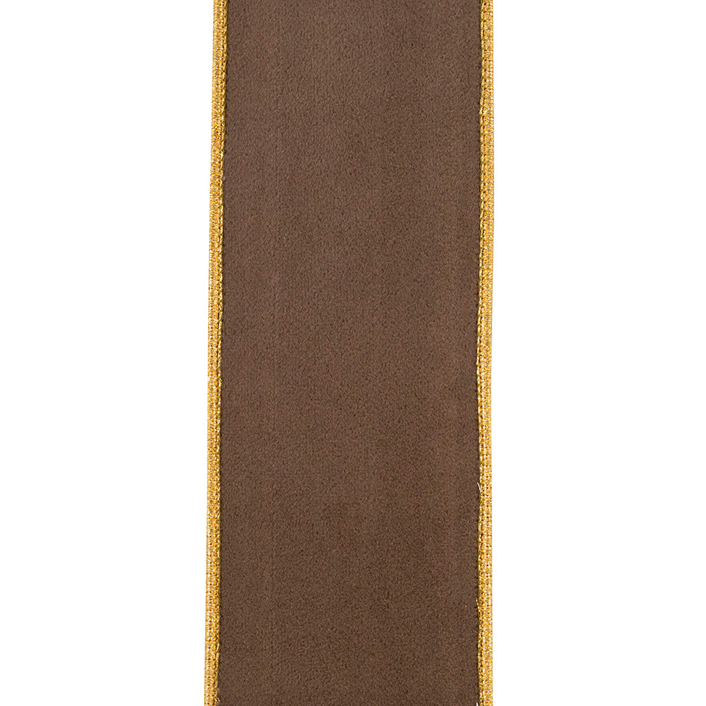 Velvet Touch Brown & Gold Ribbon 2.5in
