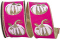 White Pumpkin Pink Ribbon 2.5"