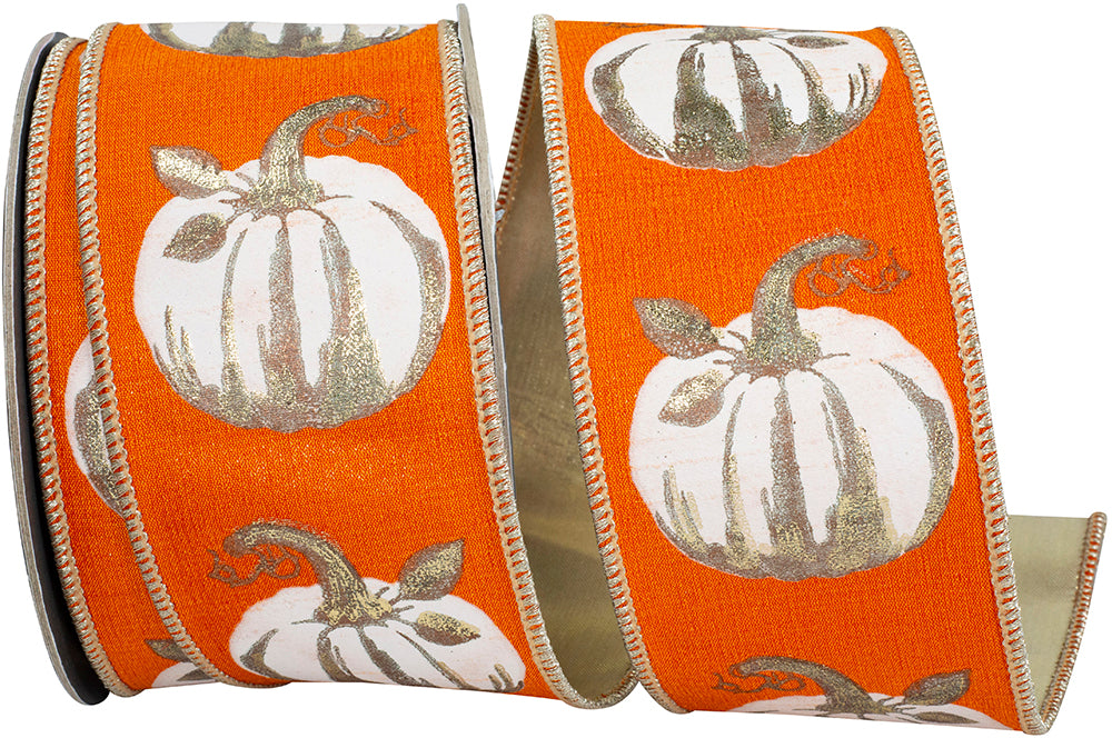 White Pumpkin Ribbon 2.5"