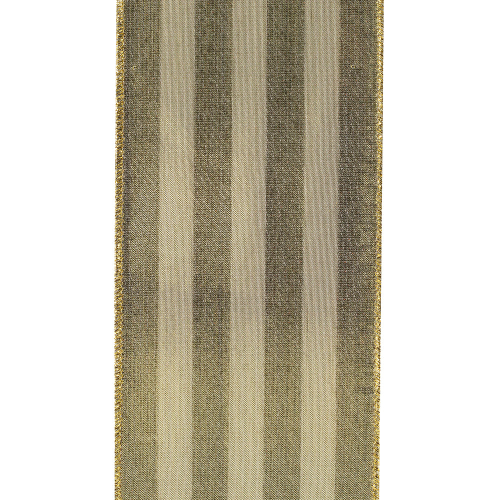 Black & White Striped Ribbon 4"