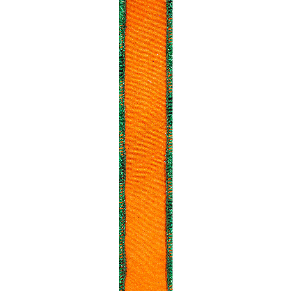 Black, Green, & Orange Striped Ribbon 1"