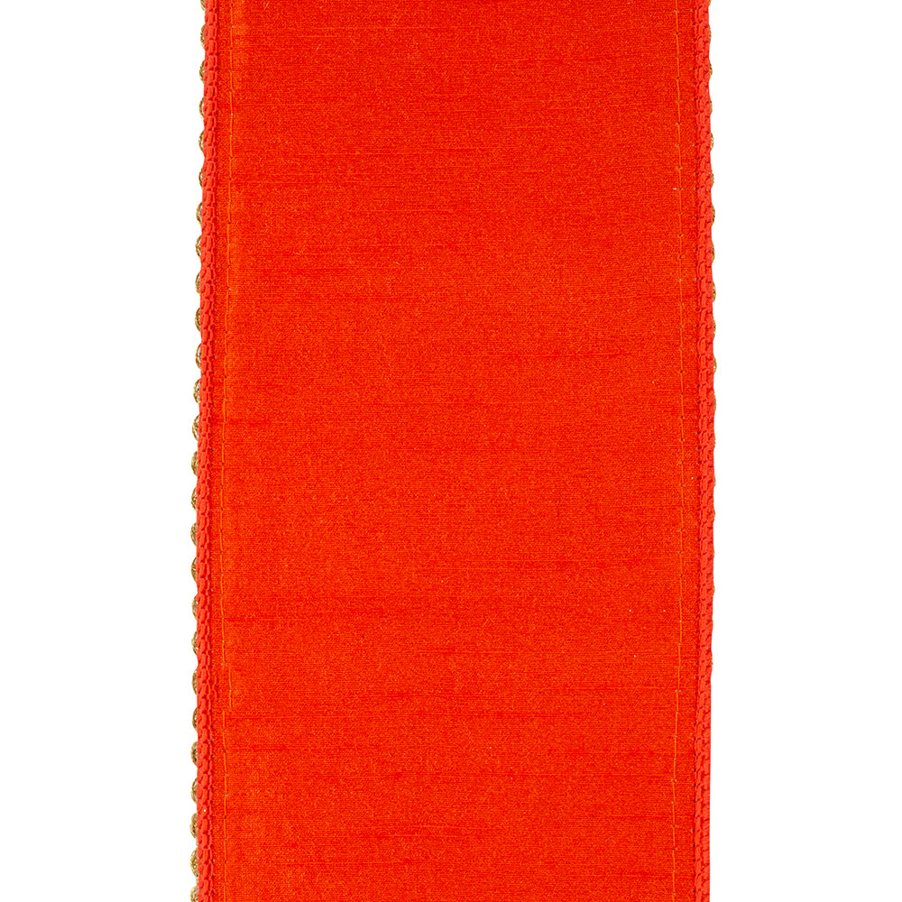 Orange w/ Fuchsia Beads Ribbon 4"