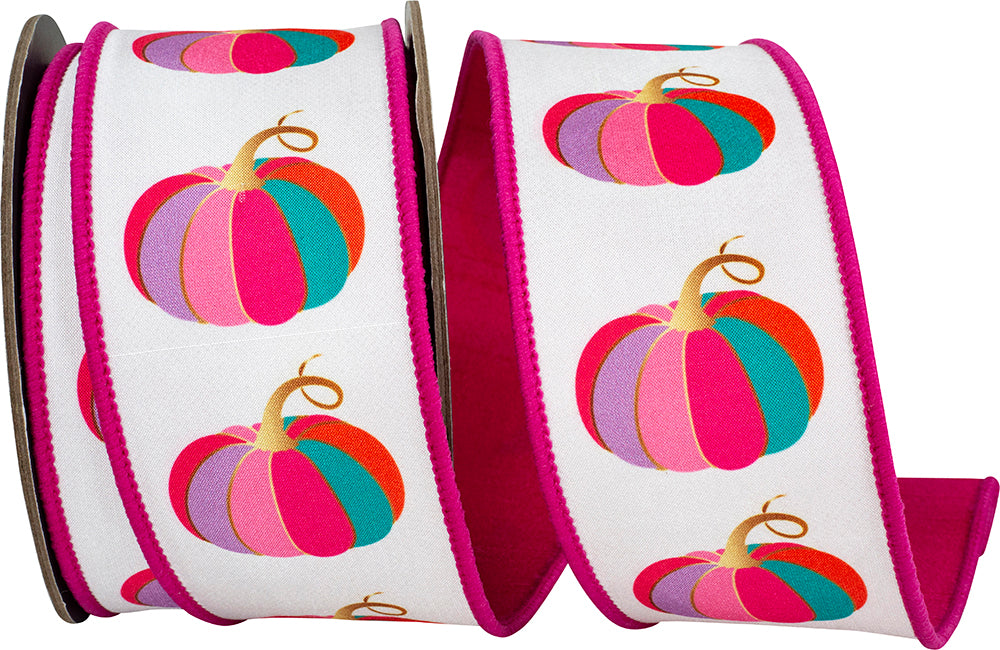 Fuchsia Pumpkin Ribbon 2.5"
