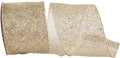 Gold/Silver Net Glitter Wired Edge Ribbon 4in