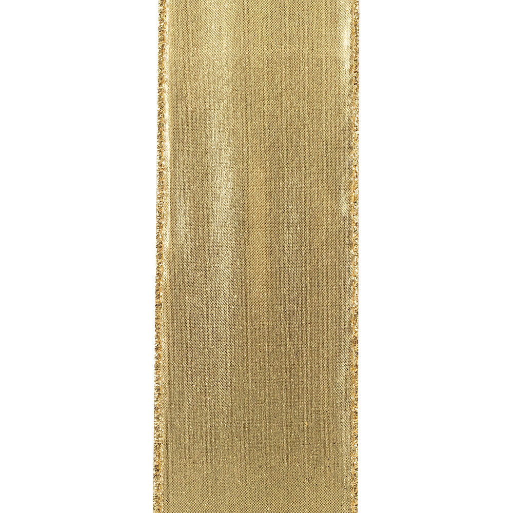 Gold Glitter Metallic Wired Ribbon 2.5in