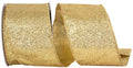 Gold Glitter Metallic Wired Ribbon 2.5in