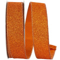 Orange Glitter Wired Ribbon