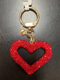 Red Glitter Heart Keychain