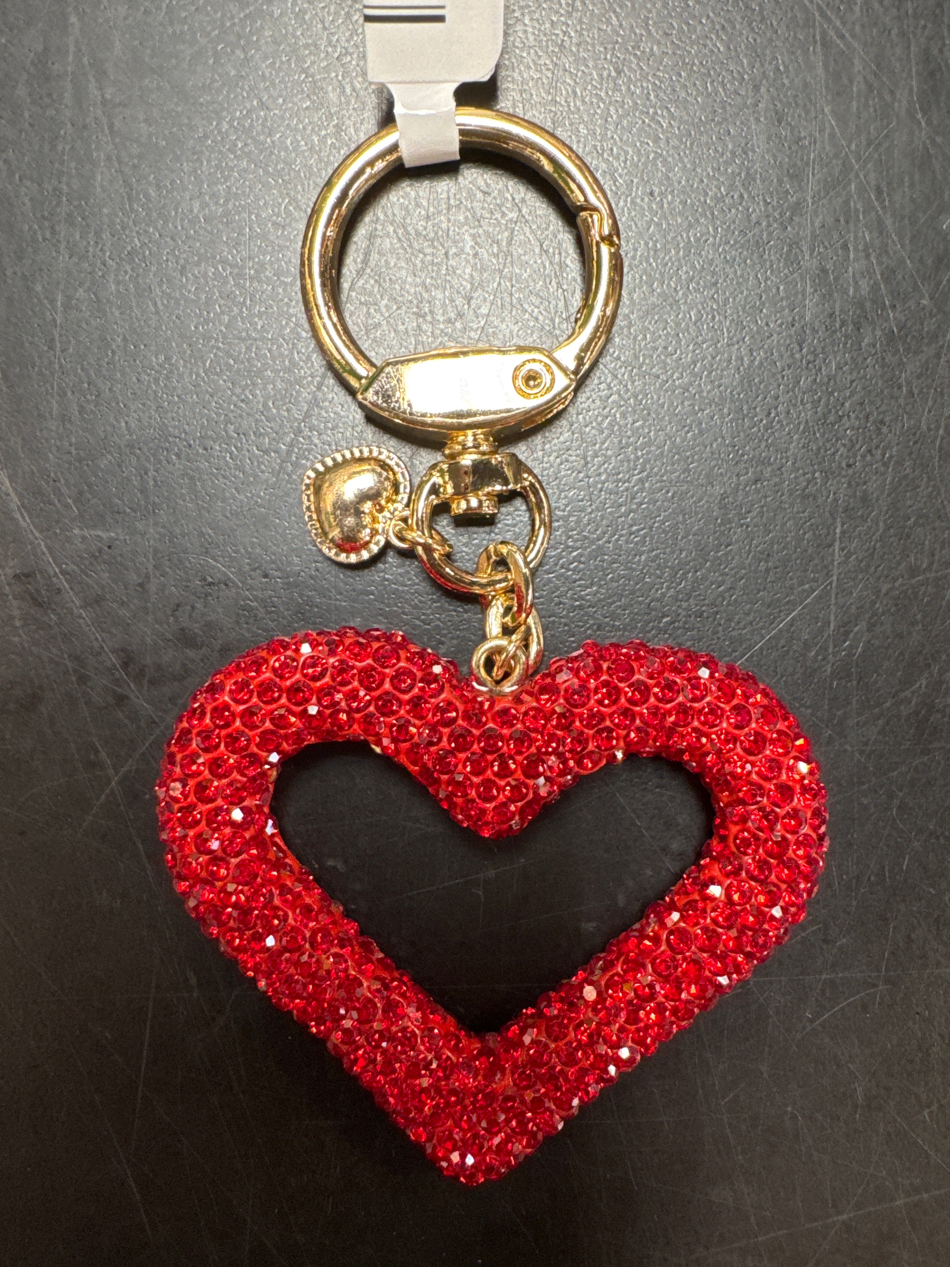 Red Glitter Heart Keychain