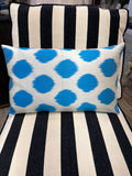 White w/ Turquoise Dots Pillow 15x22
