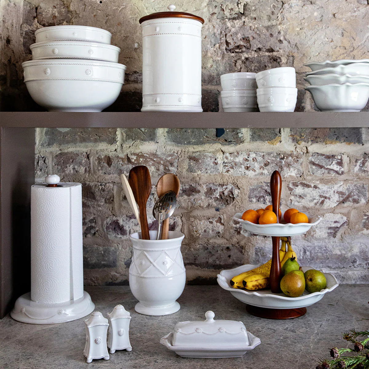 Berry & Thread  Butter Dish - Whitewash