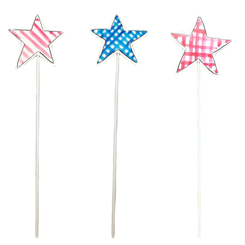 Watercolor Gingham Stars & Stripes