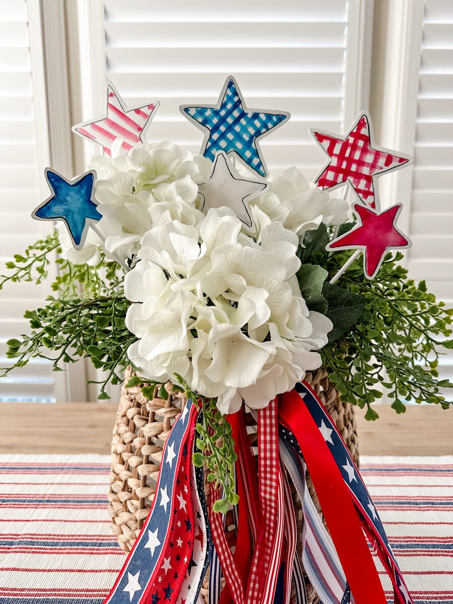 Watercolor Gingham Stars & Stripes