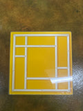 Glass tile tray yellow
