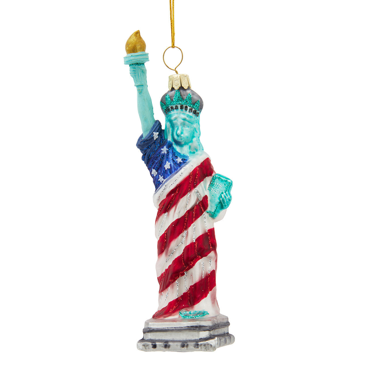 Glass America 250th Statue of Liberty Ornament