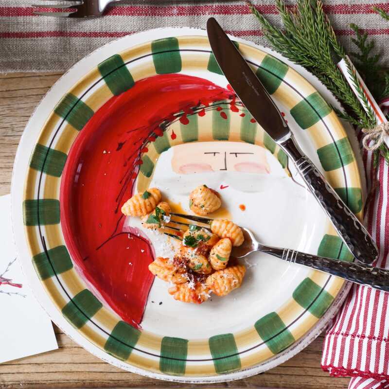 Old St. Nick Salad Plate - Stripe Hat